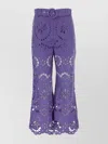 Zimmermann Pop Embroidered Belted Flared Pants