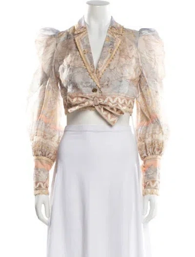 Pre-owned Zimmermann Linen Printed Blouse
