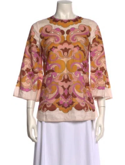 Pre-owned Zimmermann Linen Printed Blouse In Neutral