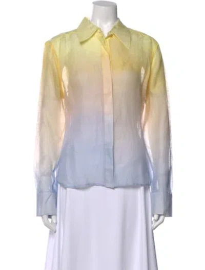 Pre-owned Zimmermann Linen Printed Blouse In Neutral