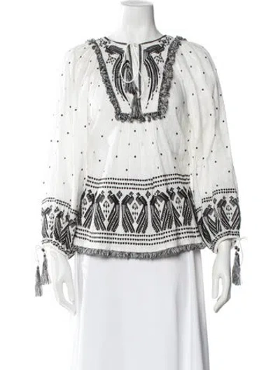 Pre-owned Zimmermann Linen Printed Blouse In Neutral