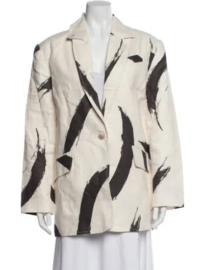 Pre-owned Zimmermann Linen Printed Coat In Neutral