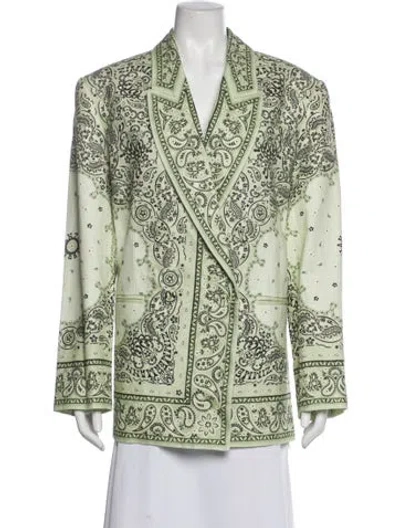 Pre-owned Zimmermann Linen Printed Evening Jacket In Green