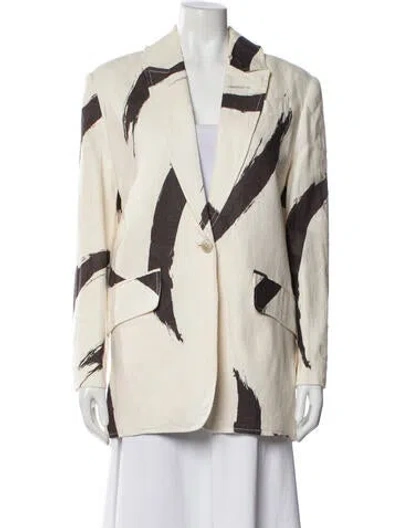 Pre-owned Zimmermann Linen Printed Jacket In Neutral