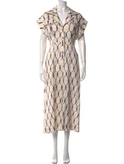 Pre-owned Zimmermann Linen Printed Jumpsuit In Neutrals