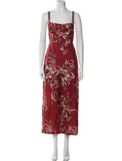 Pre-owned Zimmermann Linen Printed Jumpsuit In Red