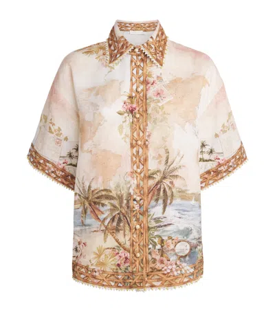 Zimmermann Linen Printed Mahon Shirt