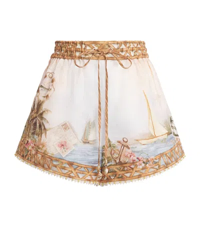 Zimmermann Linen Printed Mahon Shorts