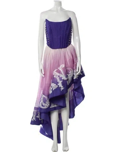 Pre-owned Zimmermann Linen Printed Set In Purple