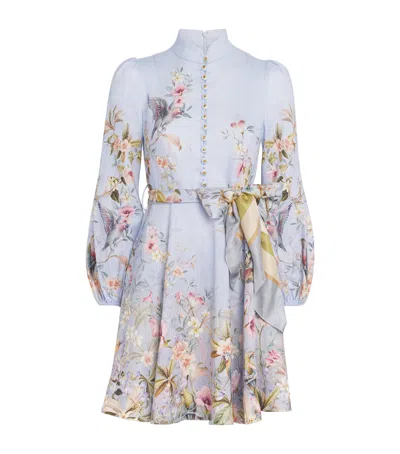 ZIMMERMANN LINEN REBELLION FLORAL MINI DRESS