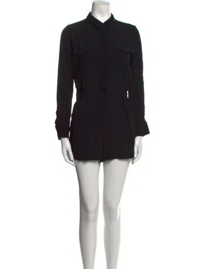 Pre-owned Zimmermann Linen Romper In Black