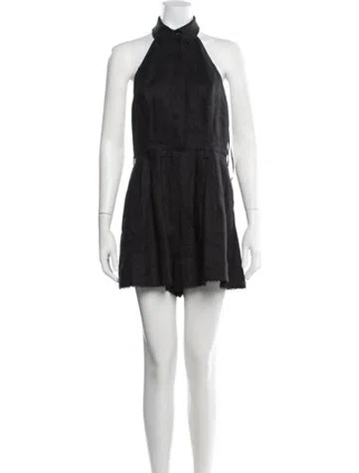 Pre-owned Zimmermann Linen Romper In Black