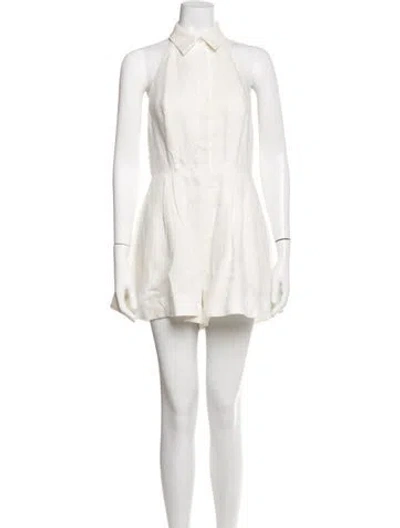 Pre-owned Zimmermann Linen Romper In Neutrals