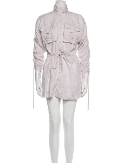Pre-owned Zimmermann Linen Romper In Pink