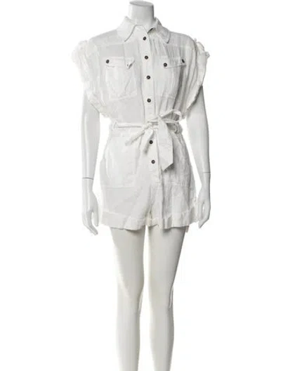 Pre-owned Zimmermann Linen Romper In White