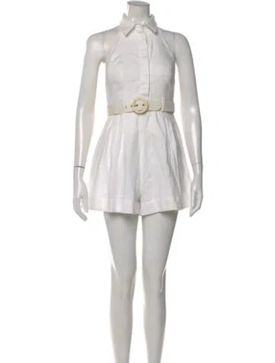 Pre-owned Zimmermann Linen Romper In White