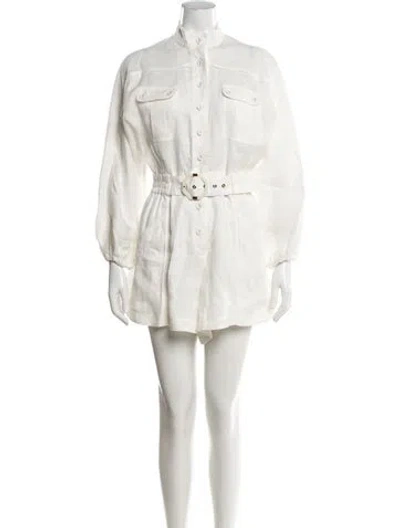 Pre-owned Zimmermann Linen Romper In White
