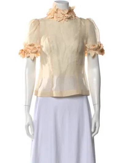 Pre-owned Zimmermann Linen Short Sleeve Blouse In Neutral