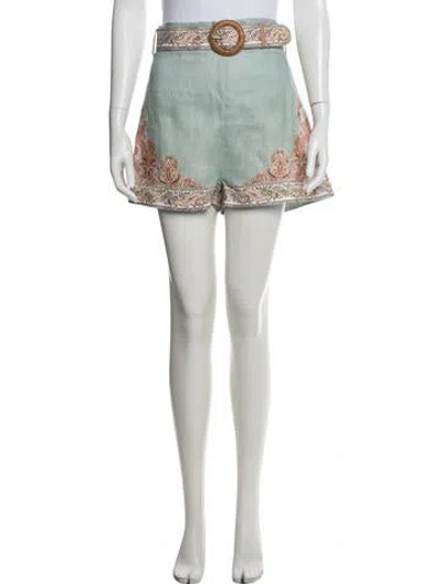 Pre-owned Zimmermann Linen Shorts In Blue