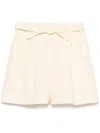 Zimmermann Illuminate Belted Pleated Linen Shorts In Yellow