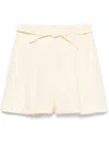 Zimmermann Illuminate Belted Pleated Linen Shorts In Yellow