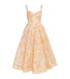 Zimmermann Womens Golden Bloom Rebellion Drape Linen And Silk Midi Dress In Orange
