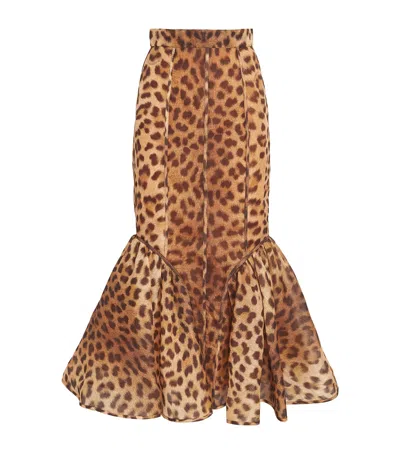 Zimmermann Crush Maxi Skirt In Brown
