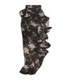 Zimmermann Eden Waterfall Asymmetric Ruffled Floral-print Linen And Silk-blend Midi Skirt In Multi