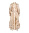 Zimmermann Memento Map Print Long Sleeve Belted Shirtdress In Multi