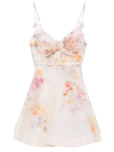 Zimmermann Crush Twist Floral Print Mini Dress