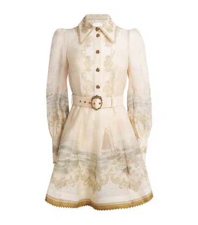 Zimmermann Linen-silk Mini Dress In White