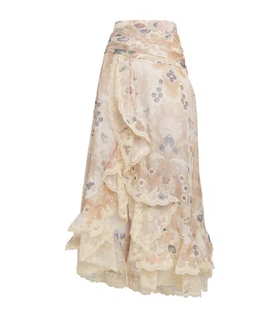 Zimmermann Linen-silk Rebellion Maxi Skirt In Neutral