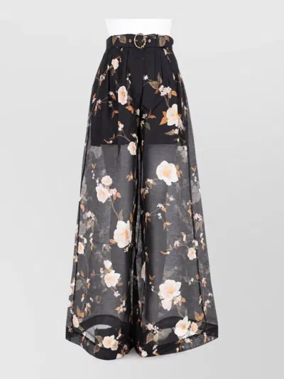 Zimmermann Linen Silk Wide-leg Trousers In Nude