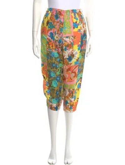 Pre-owned Zimmermann Linen Skinny Leg Pants In Yellow