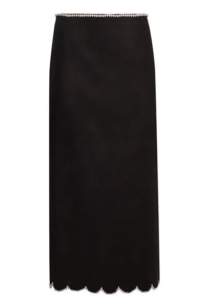 Zimmermann Linen Skirt In Black