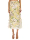 Zimmermann Linen Skirt In Yellow