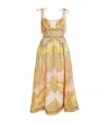 Zimmermann Maxine Picnic Paisley Linen Bustier Dress