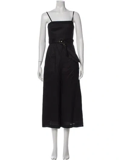 Pre-owned Zimmermann Linen Square Neckline Jumpsuit In Gray