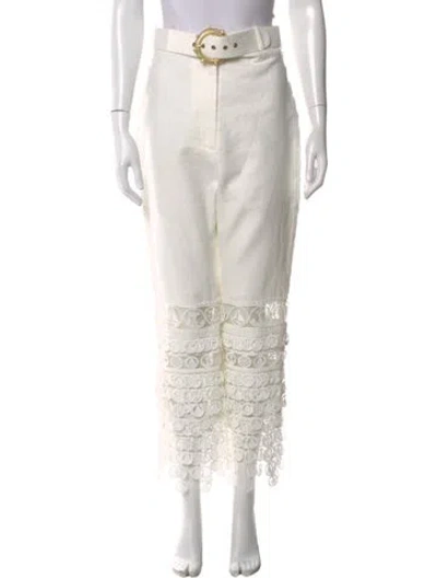 Pre-owned Zimmermann Linen Straight Leg Pants W/ Tags In Neutral