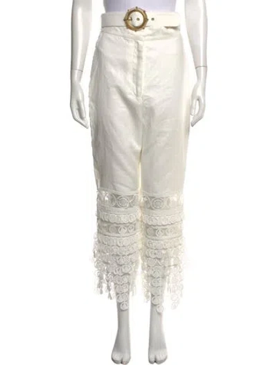 Pre-owned Zimmermann Linen Straight Leg Pants W/ Tags In Neutrals