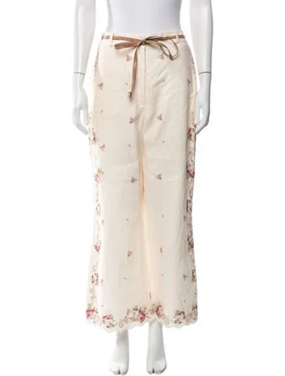 Pre-owned Zimmermann Linen Straight Leg Pants W/ Tags In Neutrals