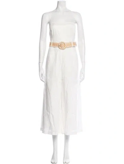 Pre-owned Zimmermann Linen Strapless Jumpsuit In Neutral