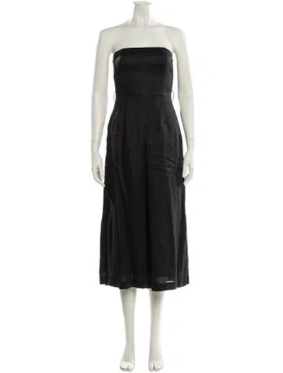 Pre-owned Zimmermann Linen Strapless Jumpsuit W/ Tags In Black