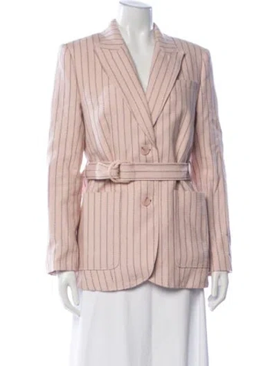 Pre-owned Zimmermann Linen Striped Blazer In Pink