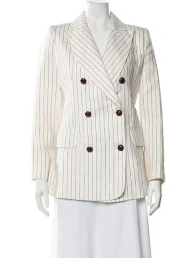 Pre-owned Zimmermann Linen Striped Blazer In White