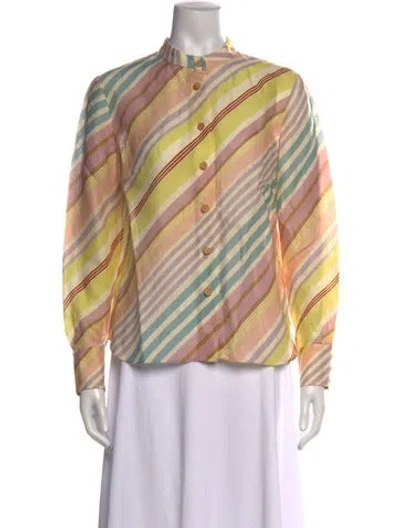 Pre-owned Zimmermann Linen Striped Blouse In Multi