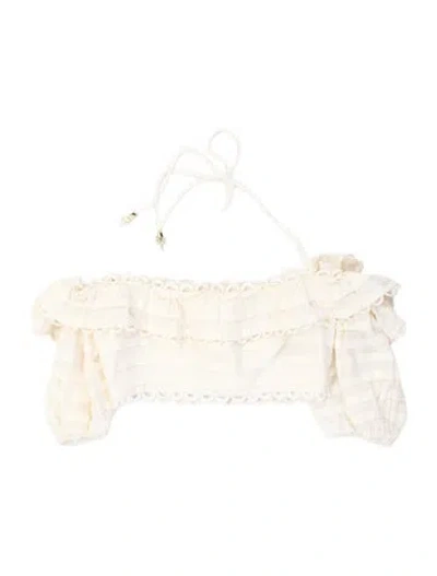 Pre-owned Zimmermann Linen Striped Blouse In Neutrals