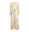 Zimmermann Halliday Belted Striped Linen Maxi Dress In Multi