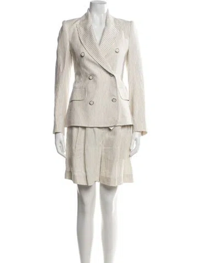 Pre-owned Zimmermann Linen Striped Short Set In Neutral