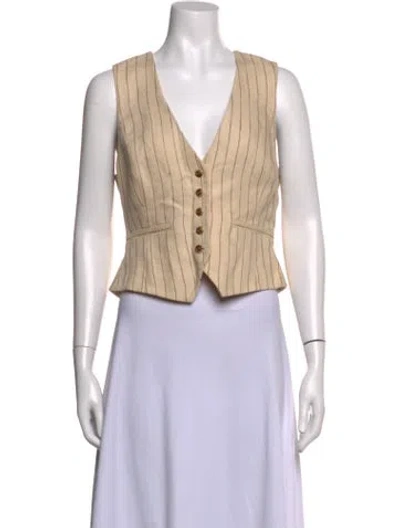 Pre-owned Zimmermann Linen Striped Vest In Neutrals